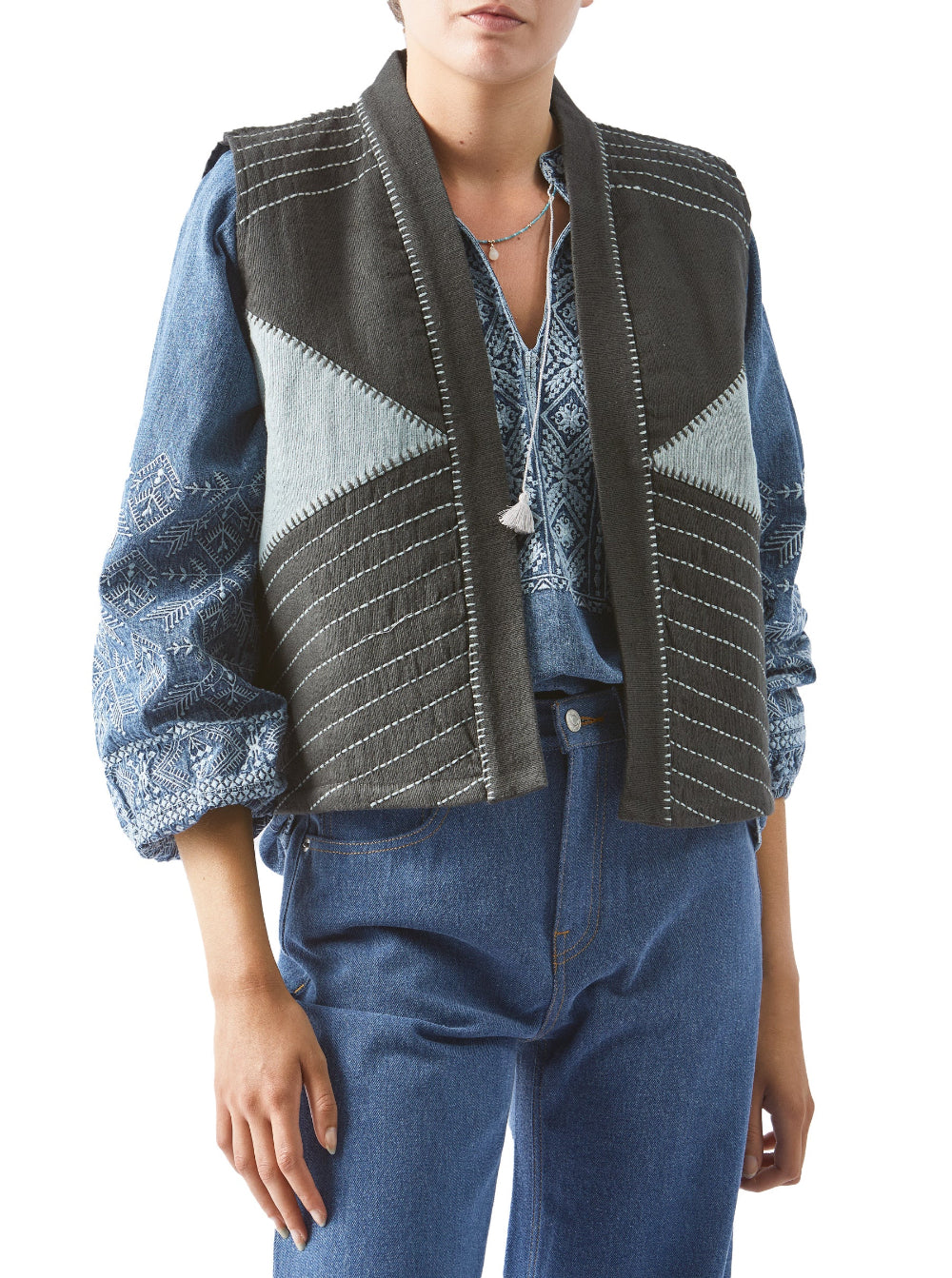 Apache Cotton Gilet Sage