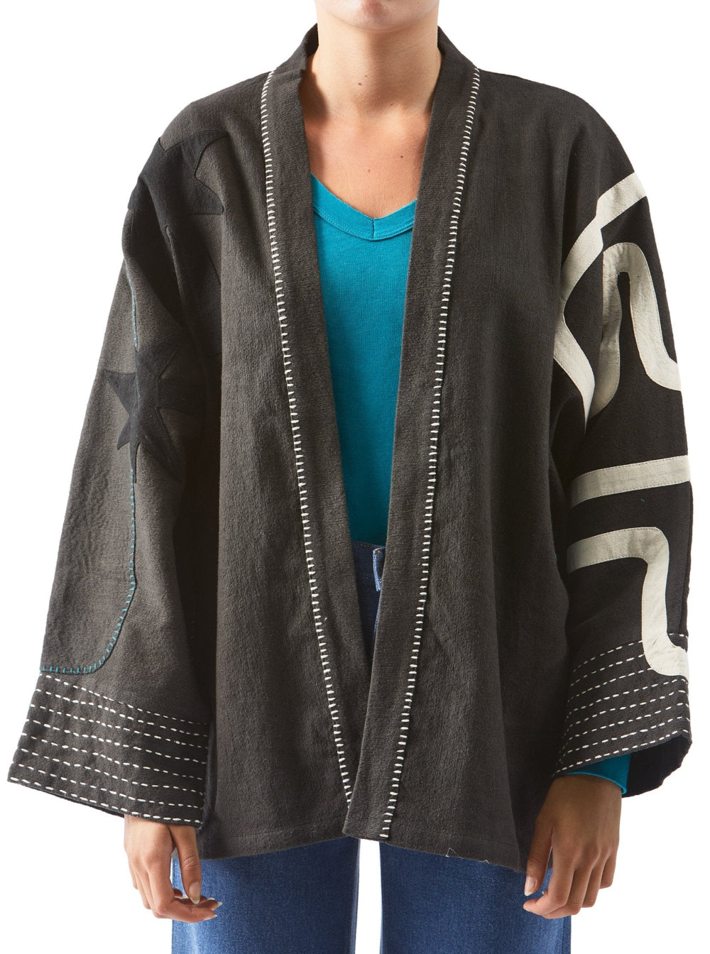 Boho Grey Kimono Jacket