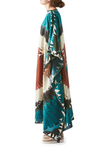 kaftan silk feather