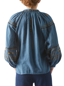 Audrey Top in Dipinto di Blu