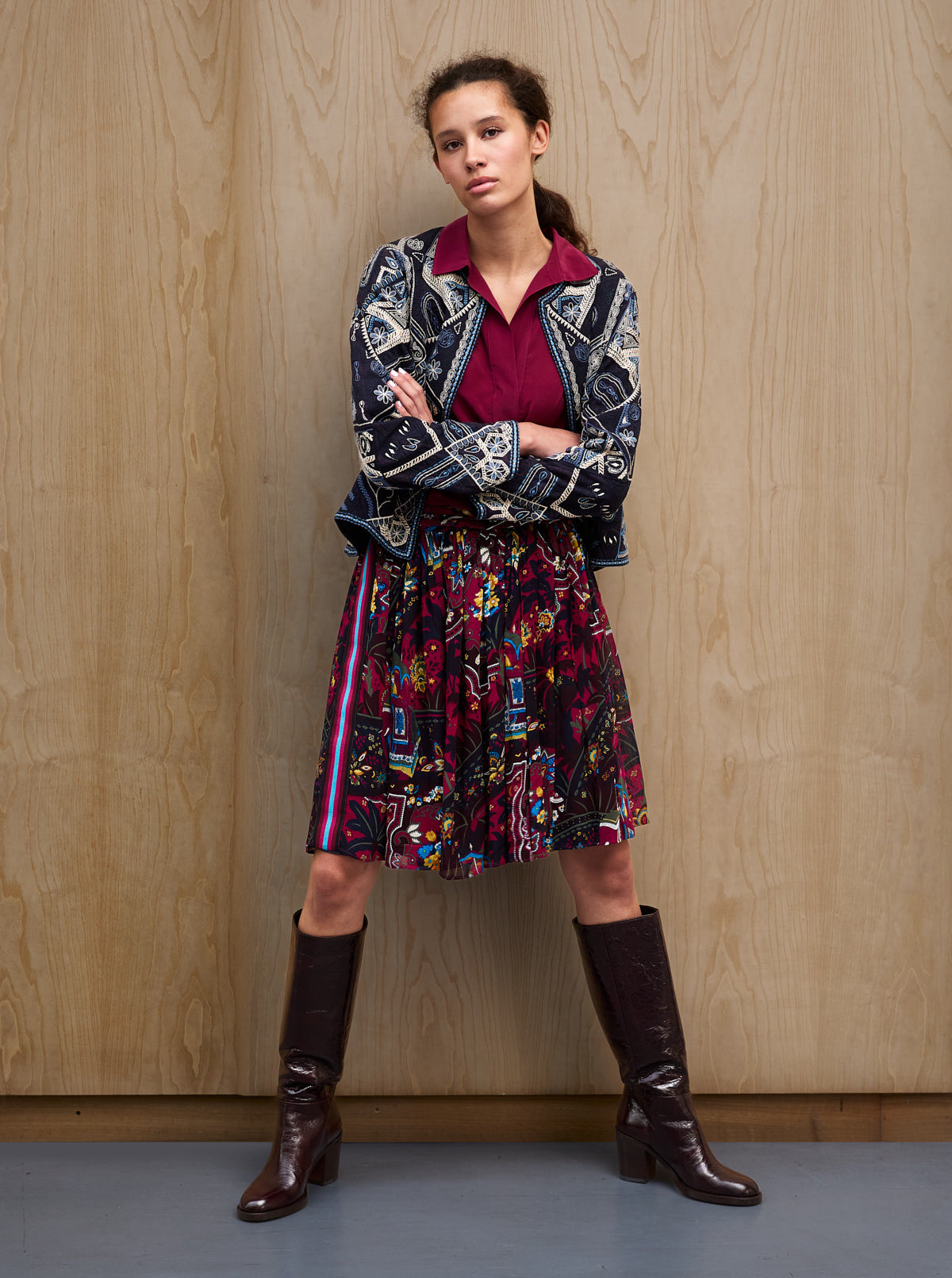 Skirt Paisley Print Plum