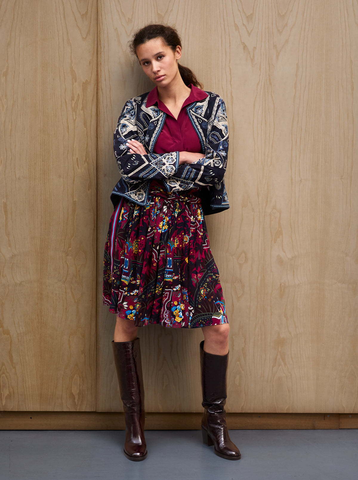 Skirt Paisley Print Plum