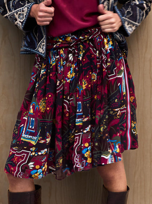 Skirt Paisley Print Plum