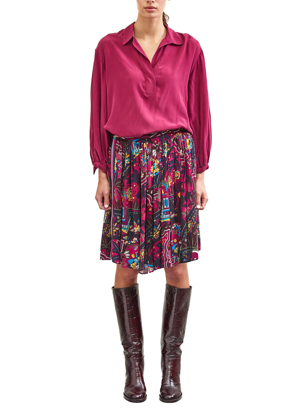 Skirt Paisley Print Plum