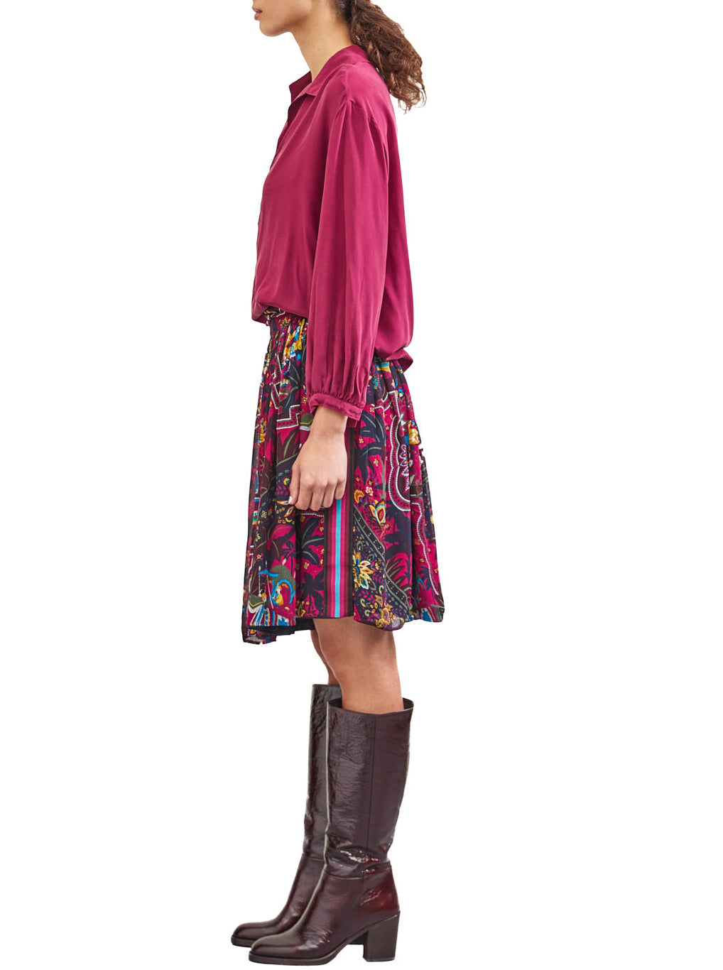Skirt Paisley Print Plum