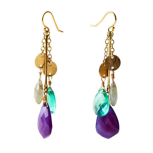 Bohemian Style Purple Earrings