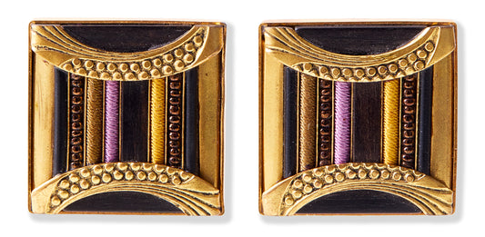 Vintage Ear Clips Square