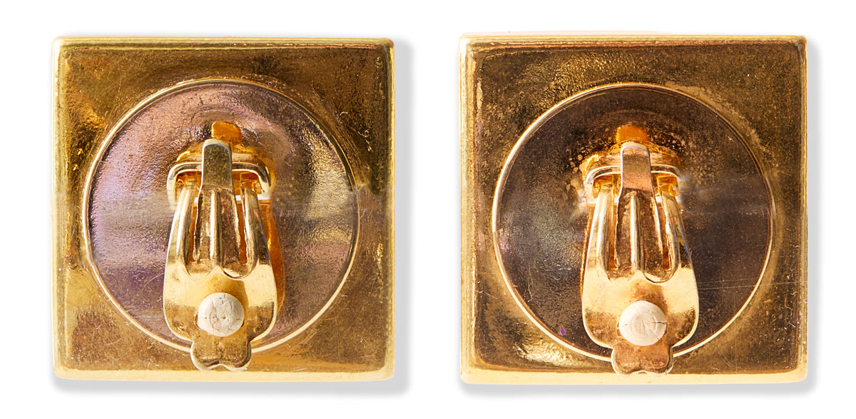 Vintage Ear Clips Square