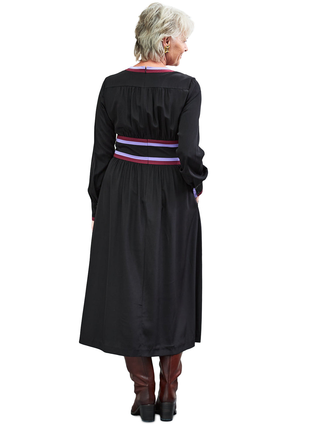 Dress Black Silk Lila Trim