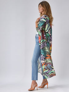 dress linen in jungle print