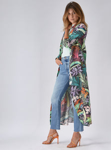 dress linen in jungle print