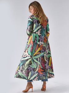 dress linen in jungle print