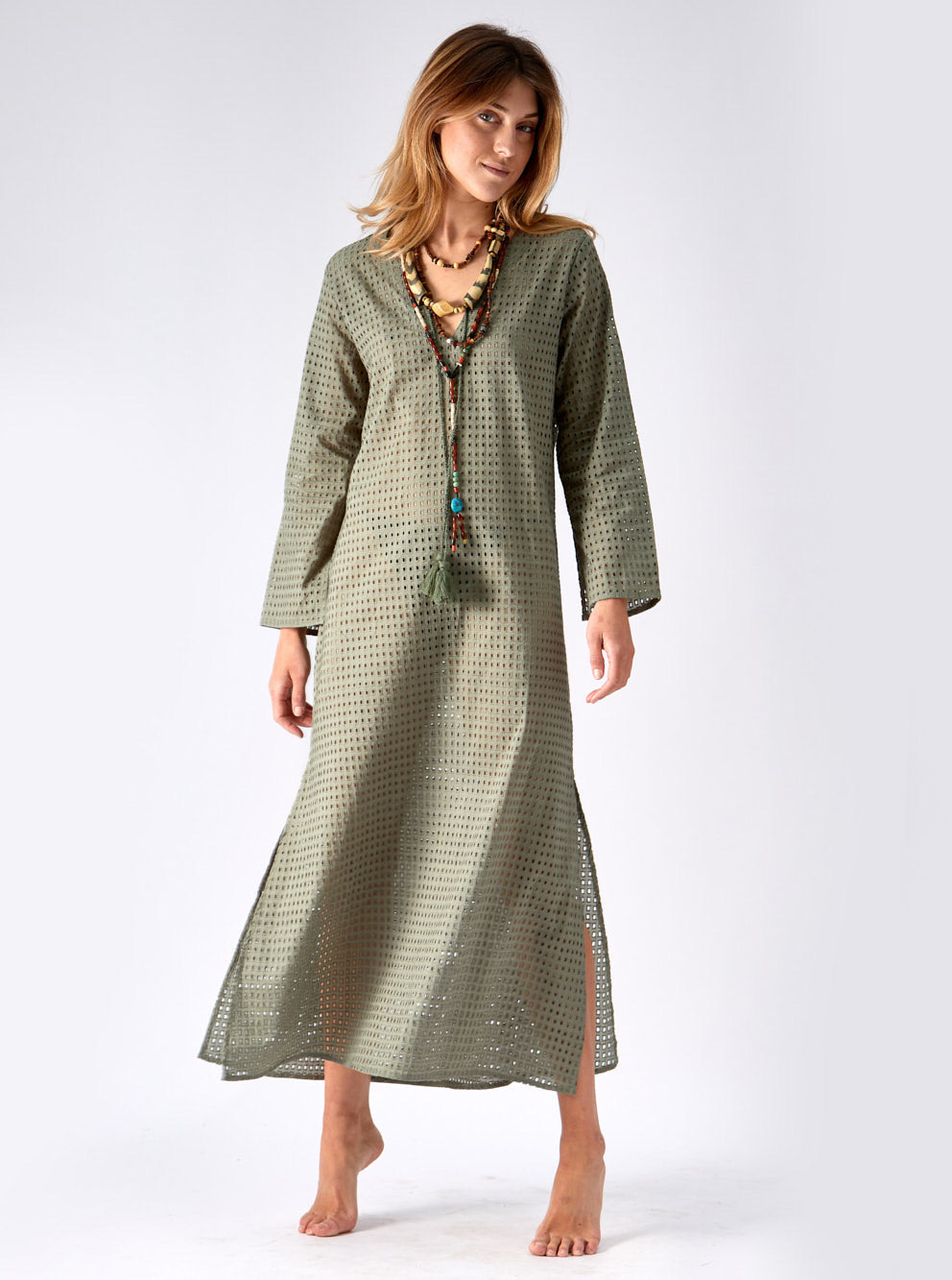 Cotton Kaftan Kaki
