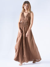 Load image into Gallery viewer, dress maxi linen chocolate