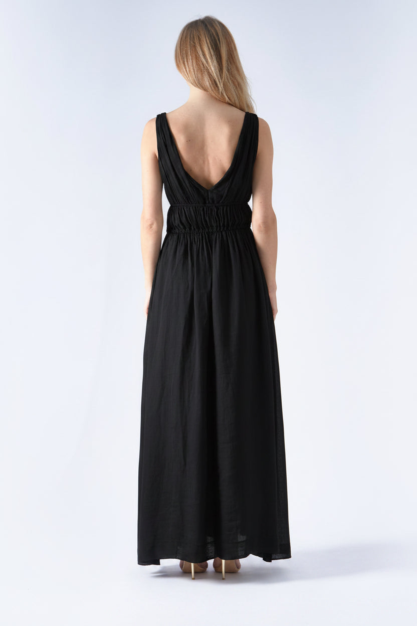 Dress Maxi Linen Black