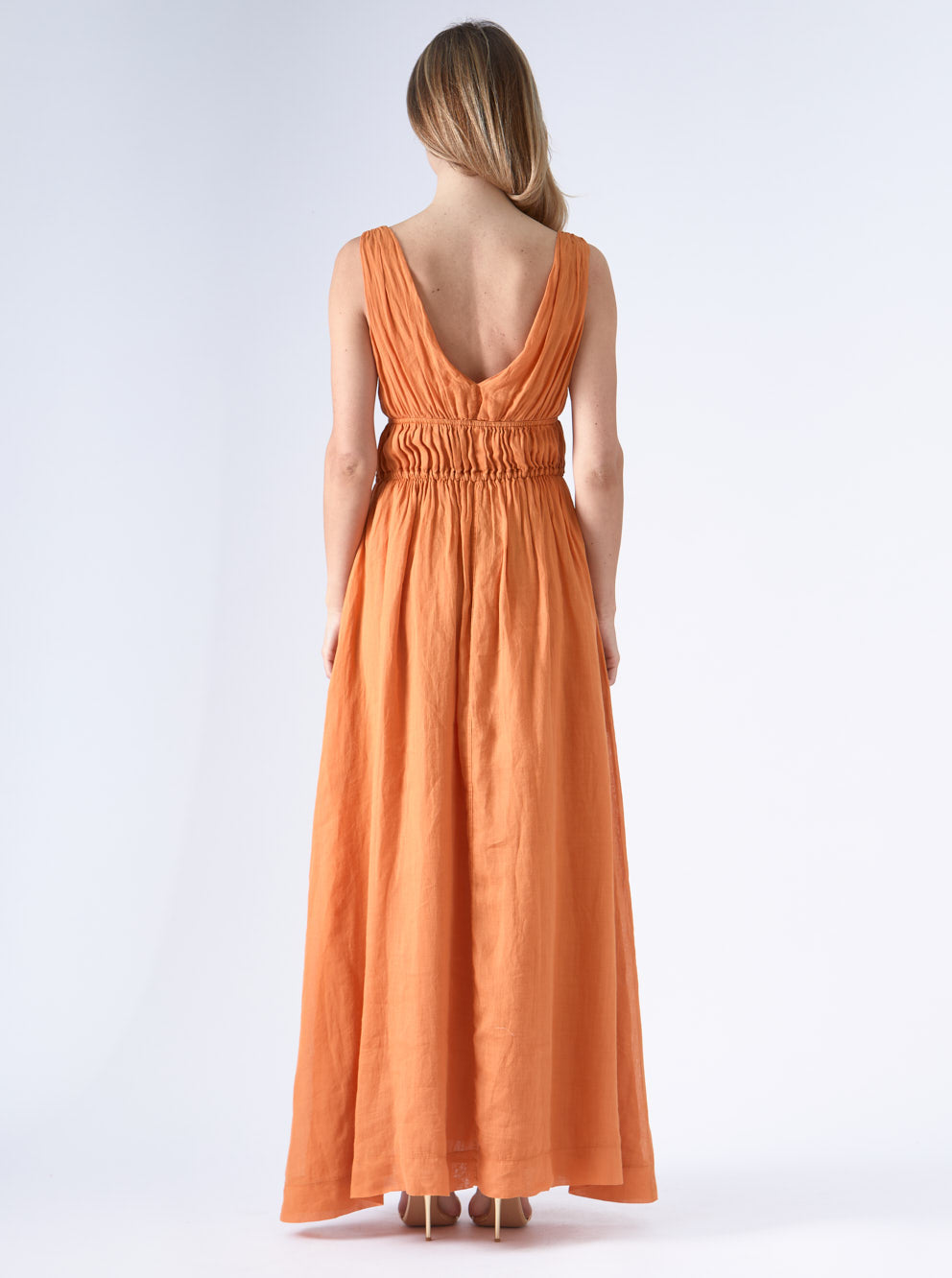 Long Dress Linen Orange