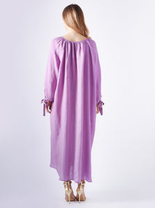 dress gathered neck in amethyst