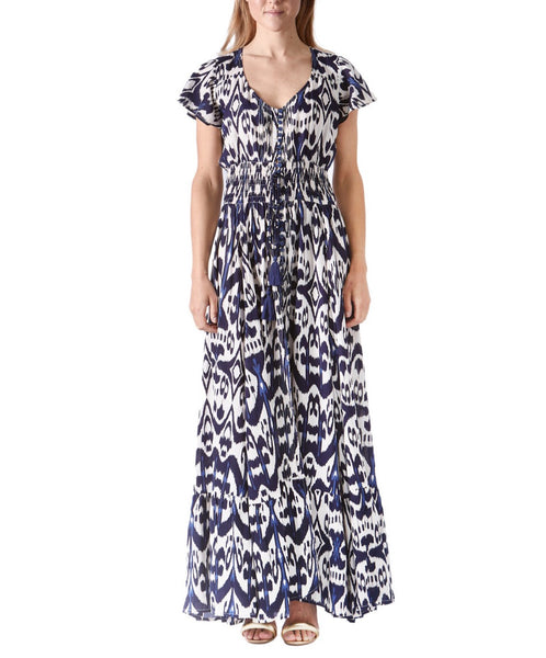 dress long in batik print