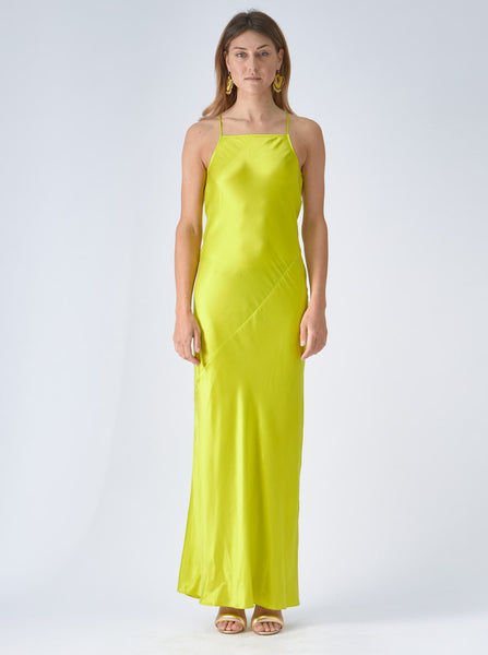 dress long Serena in lime