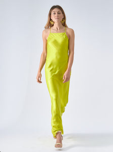 dress long Serena in lime