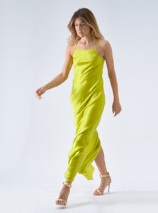 dress long Serena in lime