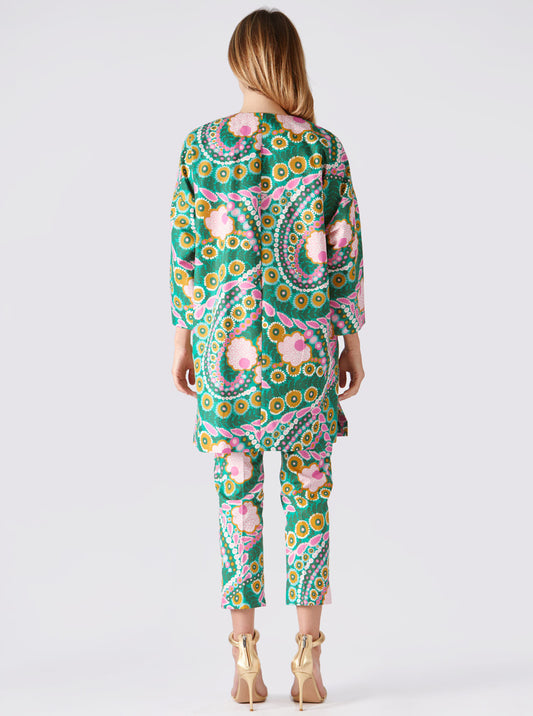 Coat Printed Fiore Green