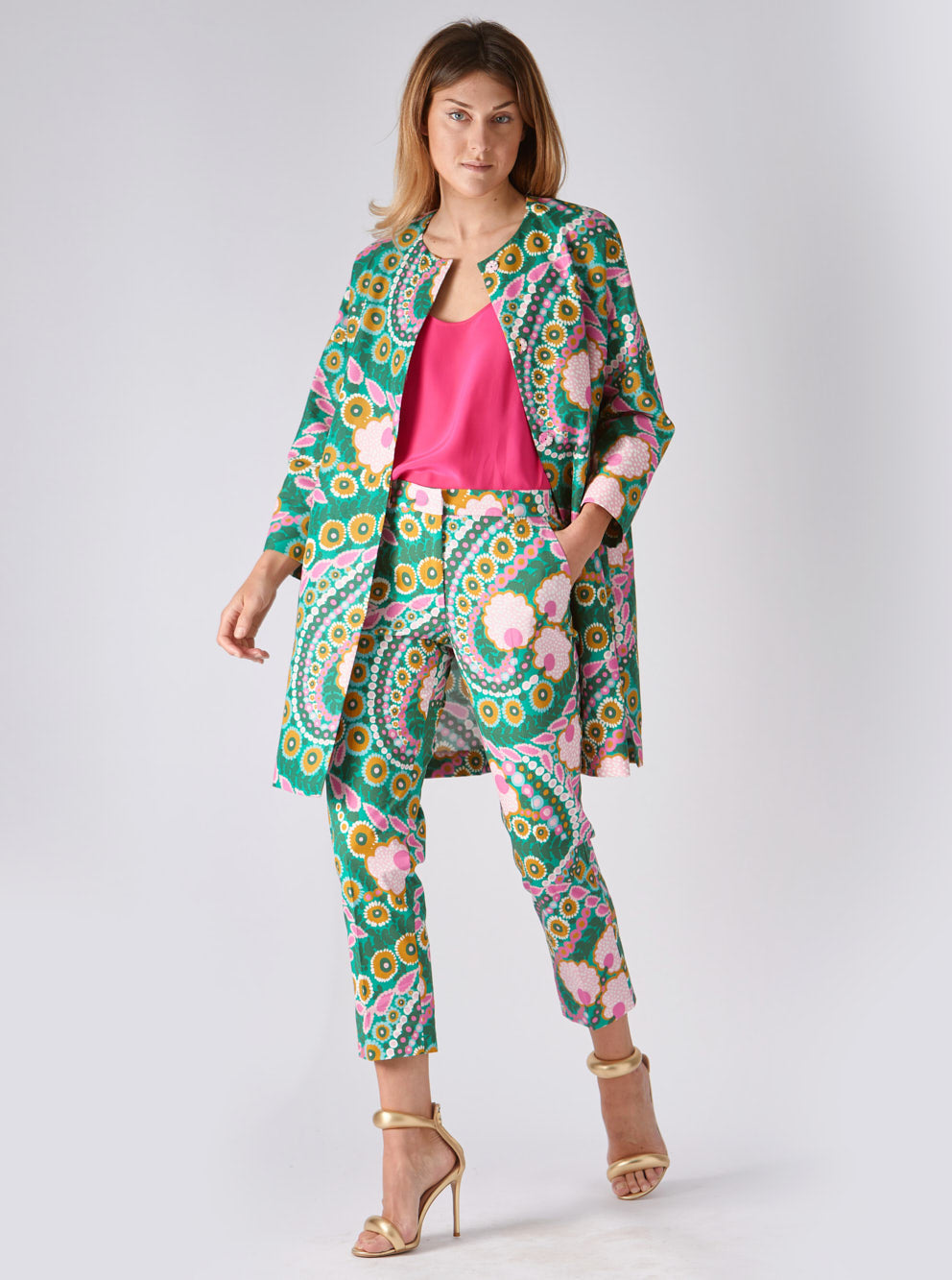 Coat Printed Fiore Green