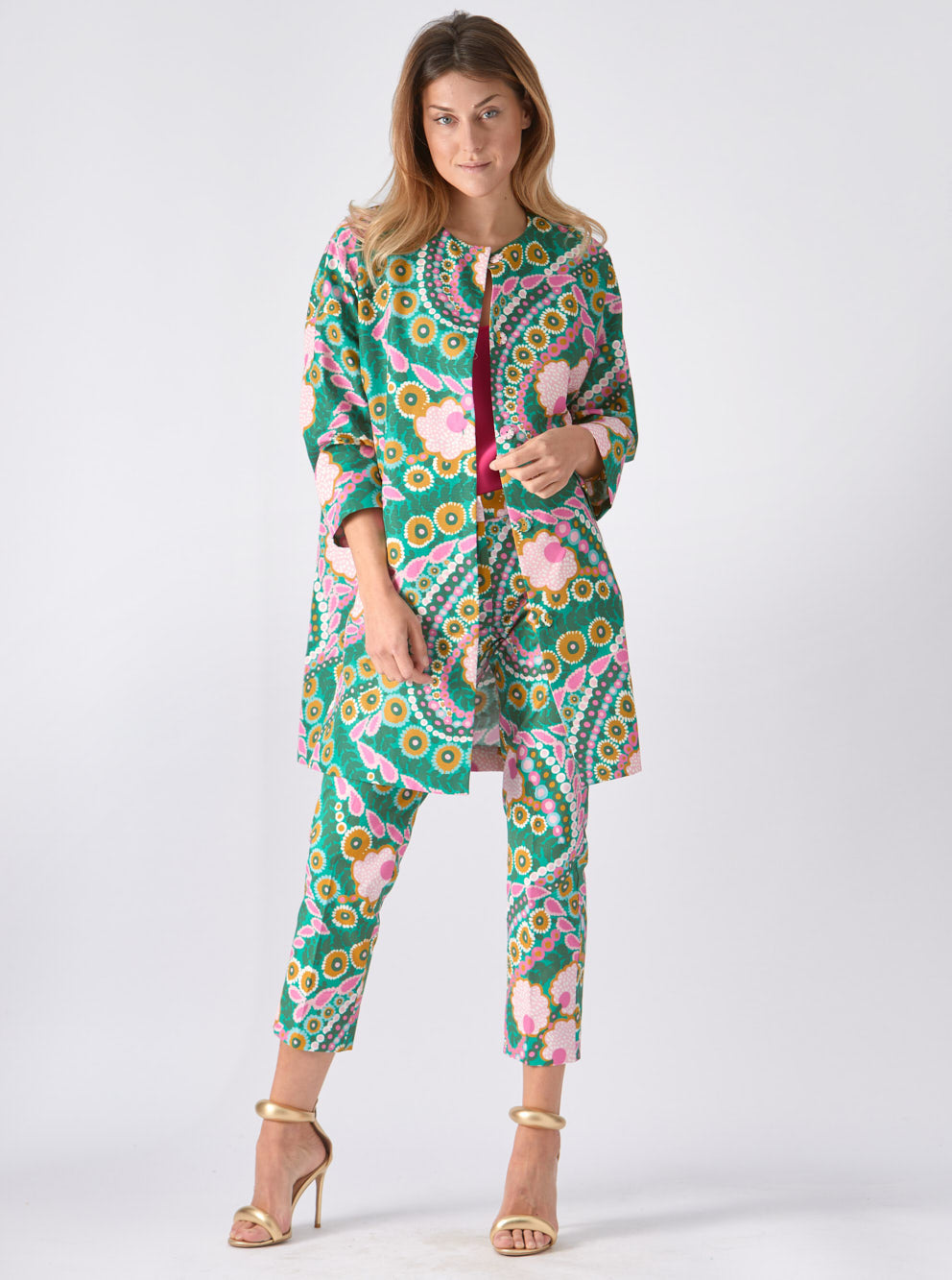 Coat Printed Fiore Green