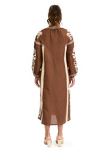 Load image into Gallery viewer, Patterned Midi Dress Brown