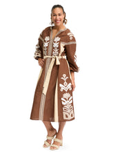 Load image into Gallery viewer, Patterned Midi Dress Brown