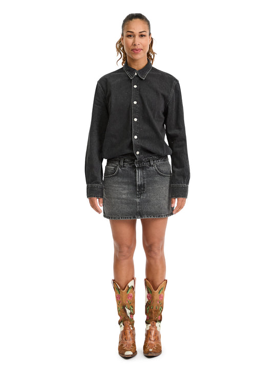 Denim Mini Dress Black