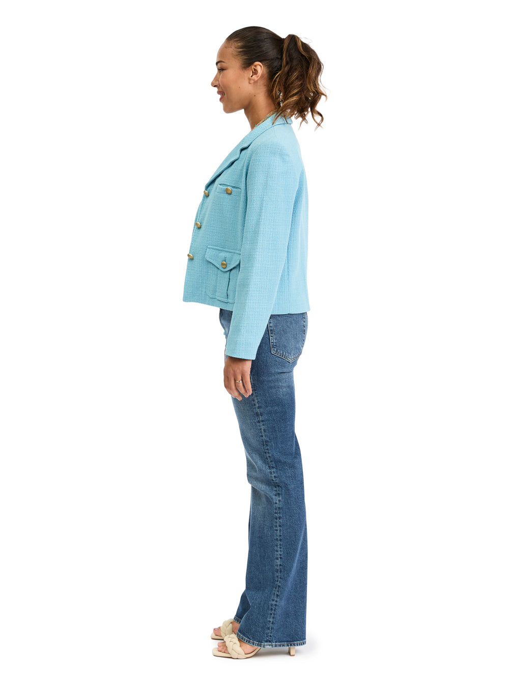 Jacket Boxy Cotton Blue