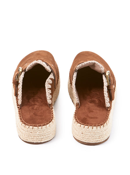 clogs in brown suede