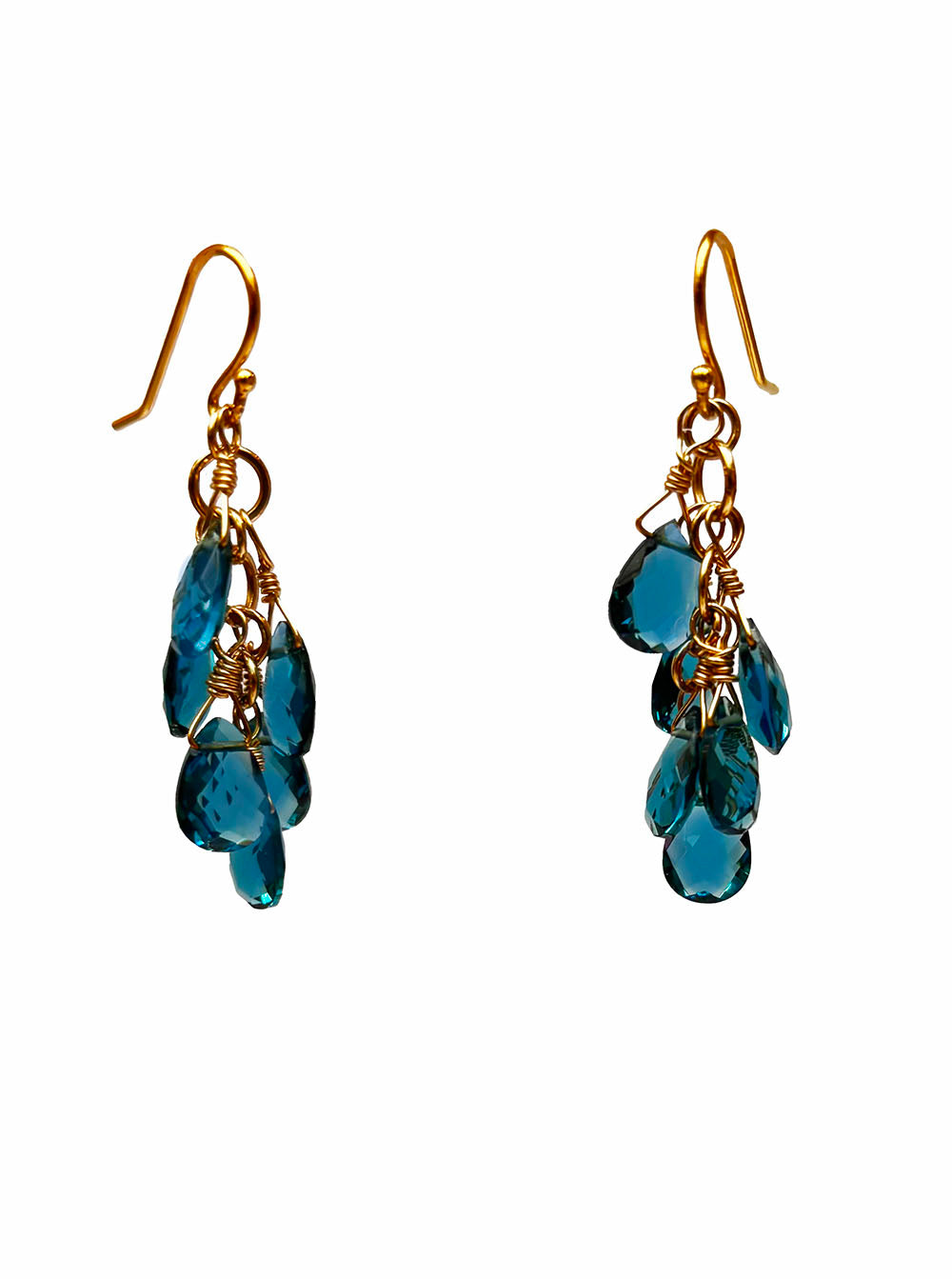 Blue Iolite Grapes-Drop Earrings