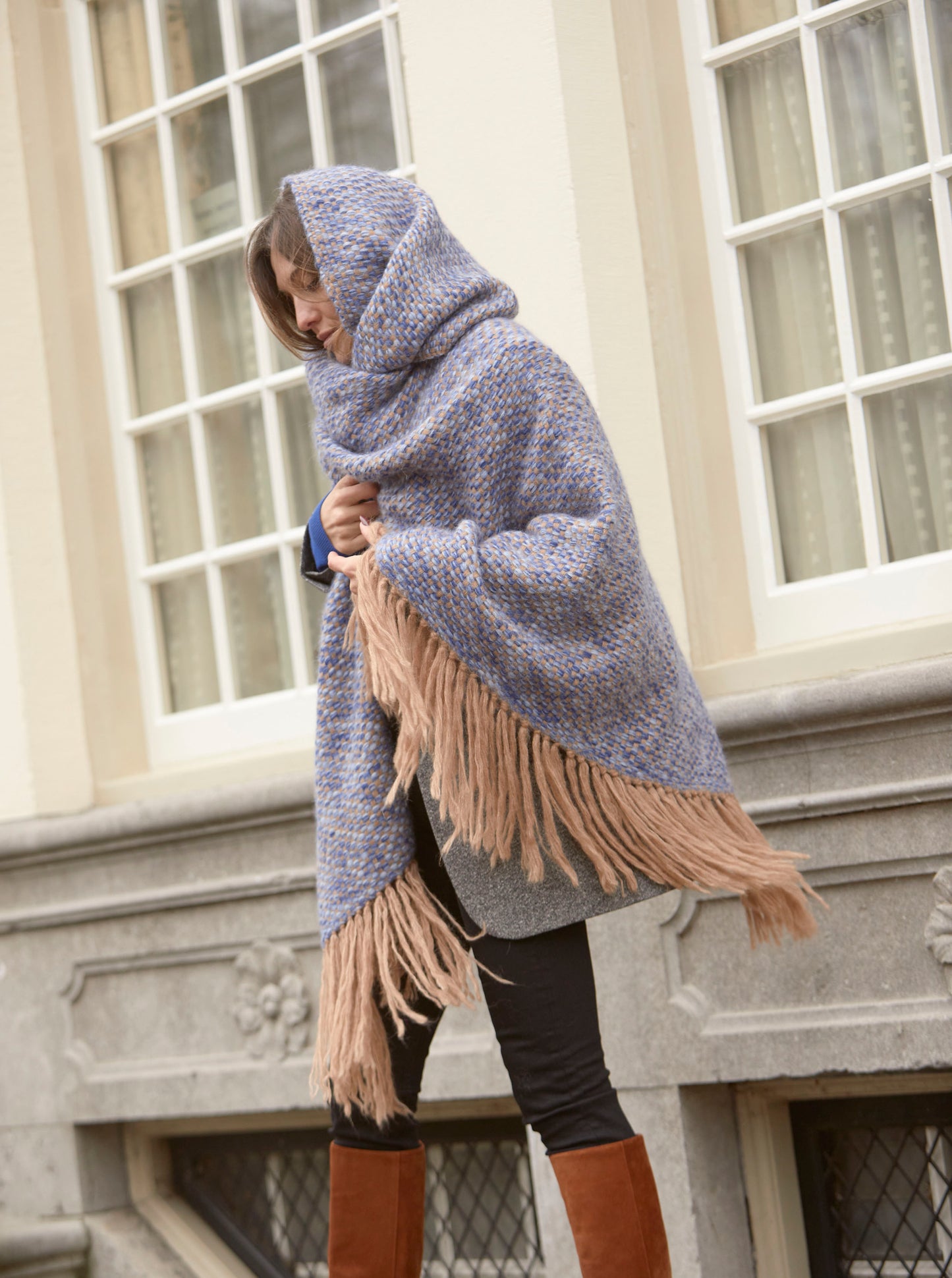 Lila Angora Poncho