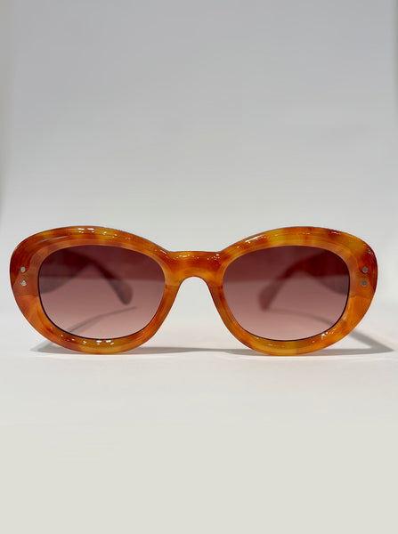 Sunglasses Oval Turtle Amber