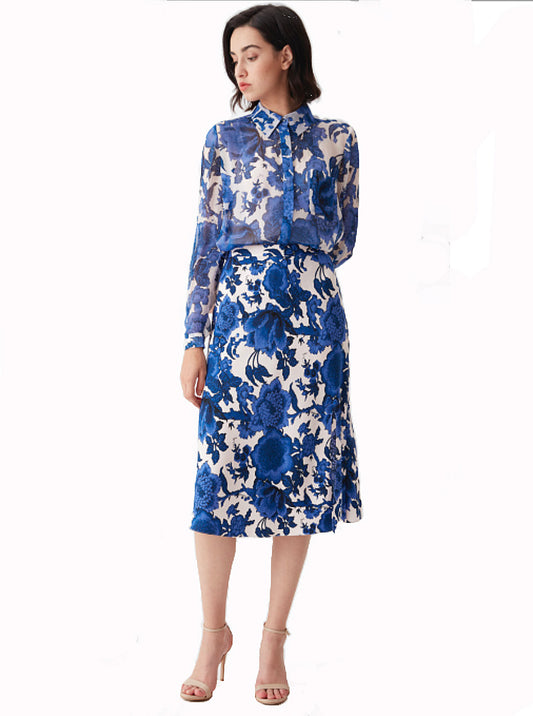 Skirt A-Line Blue Willow