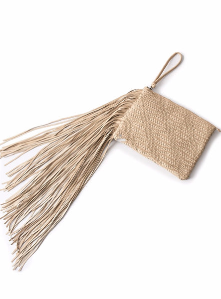 clutch gold leather