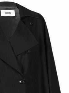 Grifoni Oversized Trench Coat Black