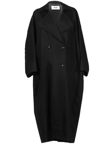 Grifoni Oversized Trench Coat Black