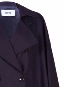 Grifoni Oversized Trench Coat Navy