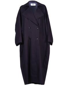 Grifoni Oversized Trench Coat Navy