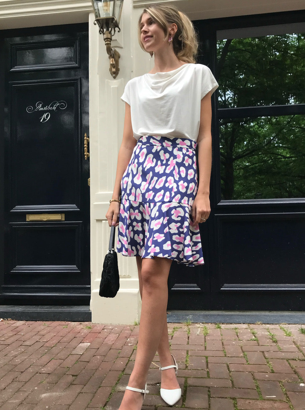 Wendy Skirt Leopard Large Blue
