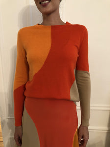 Colour-blocked Crew-Neck Pullover