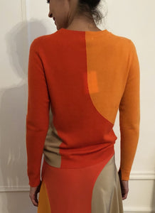 Colour-blocked Crew-Neck Pullover