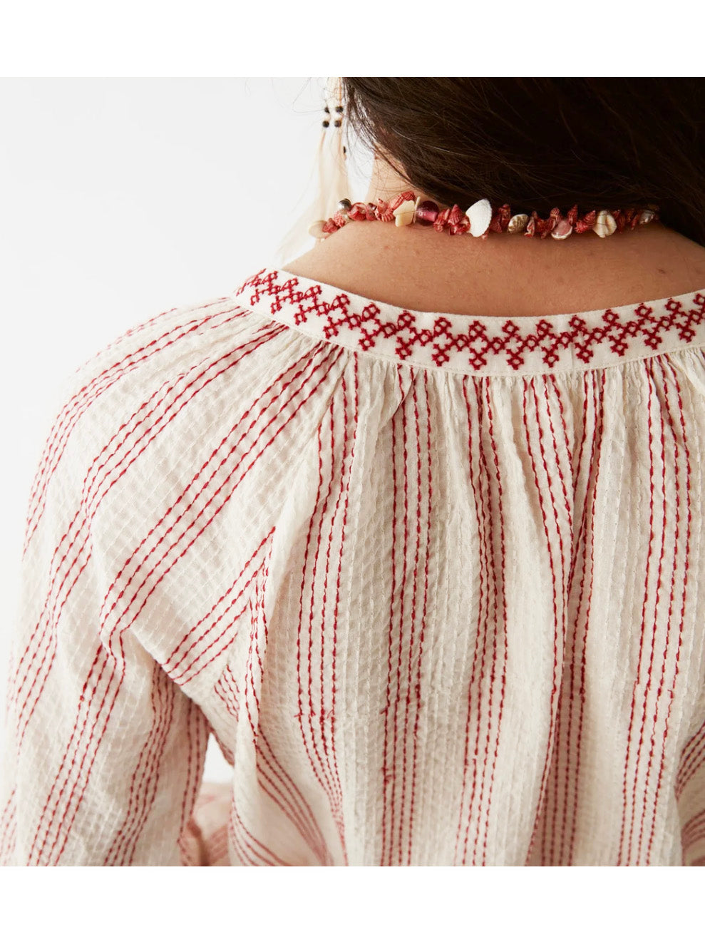Boho Style Cotton Red Top