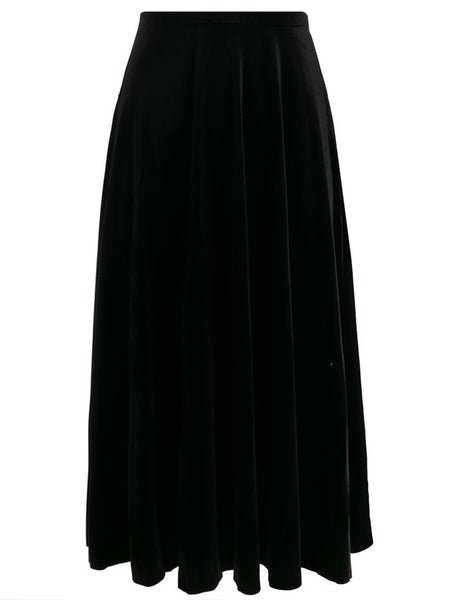 Norma Kamali Velvet Flared Skirt Black