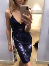 Load image into Gallery viewer, Sequin Slip Dress Midnight