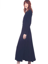 Load image into Gallery viewer, A-line shirt Dress midi midnight