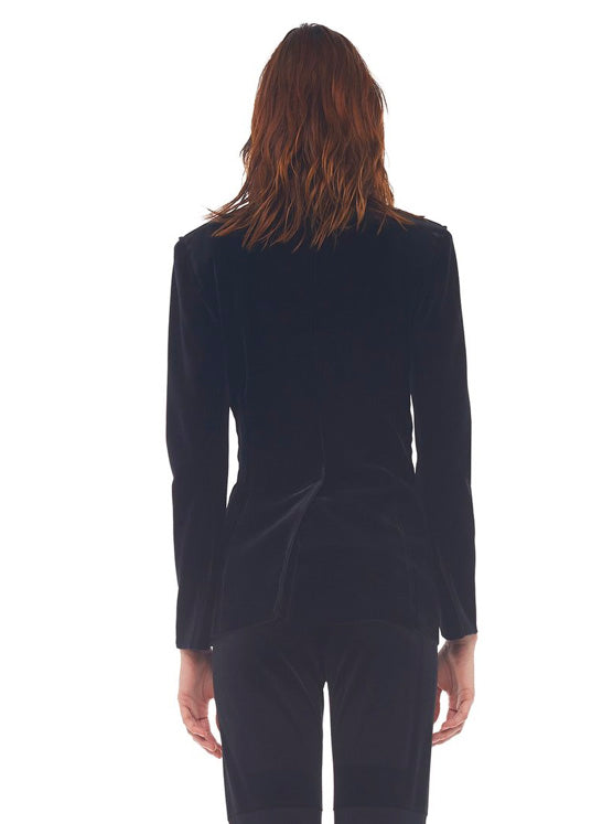 Jacket Velours Stretch in Black
